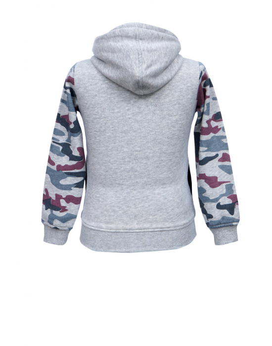 Girls Sweatshirt Printed design with zipper grey